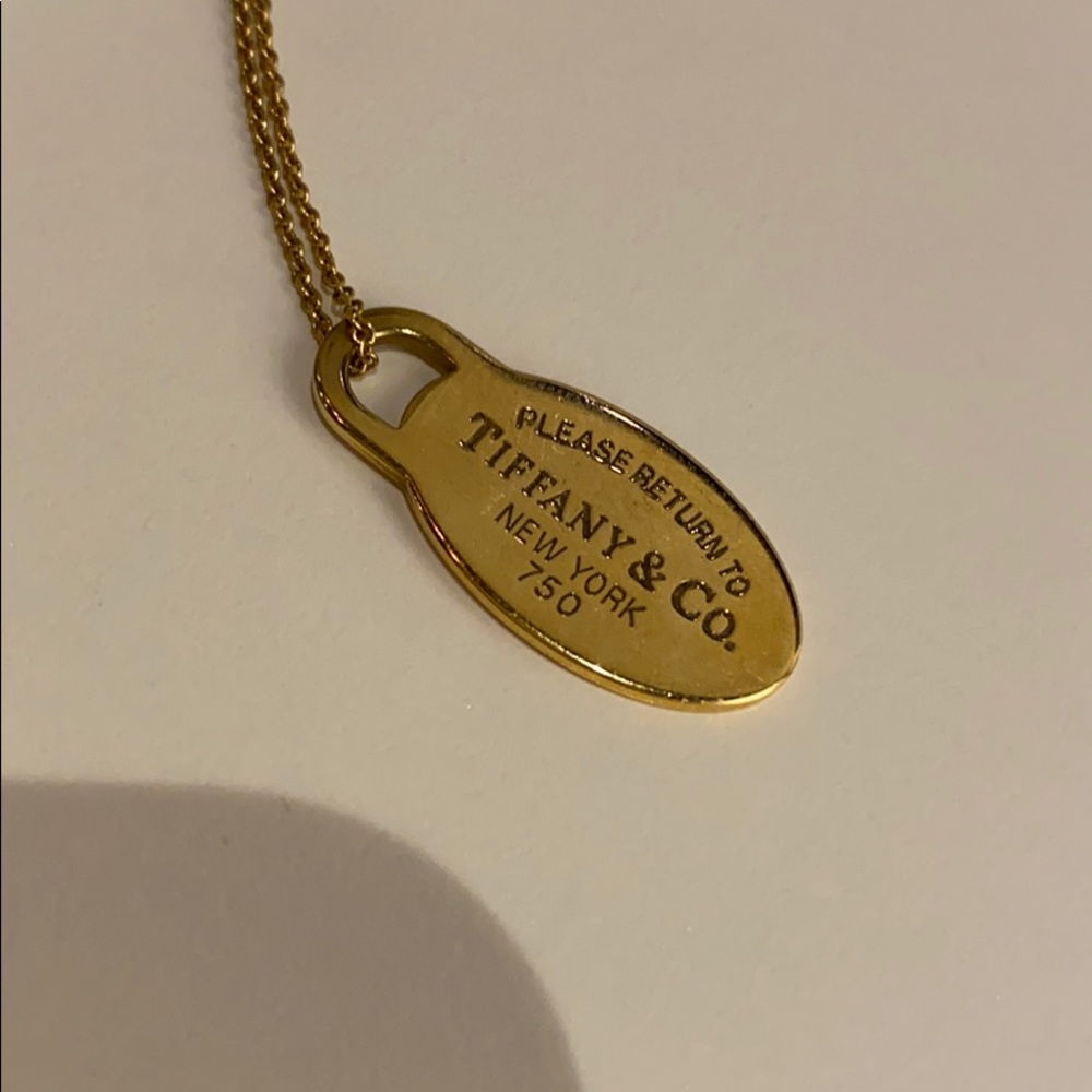 TIFFANY&CO GOLD DOGTAG NECKLACE